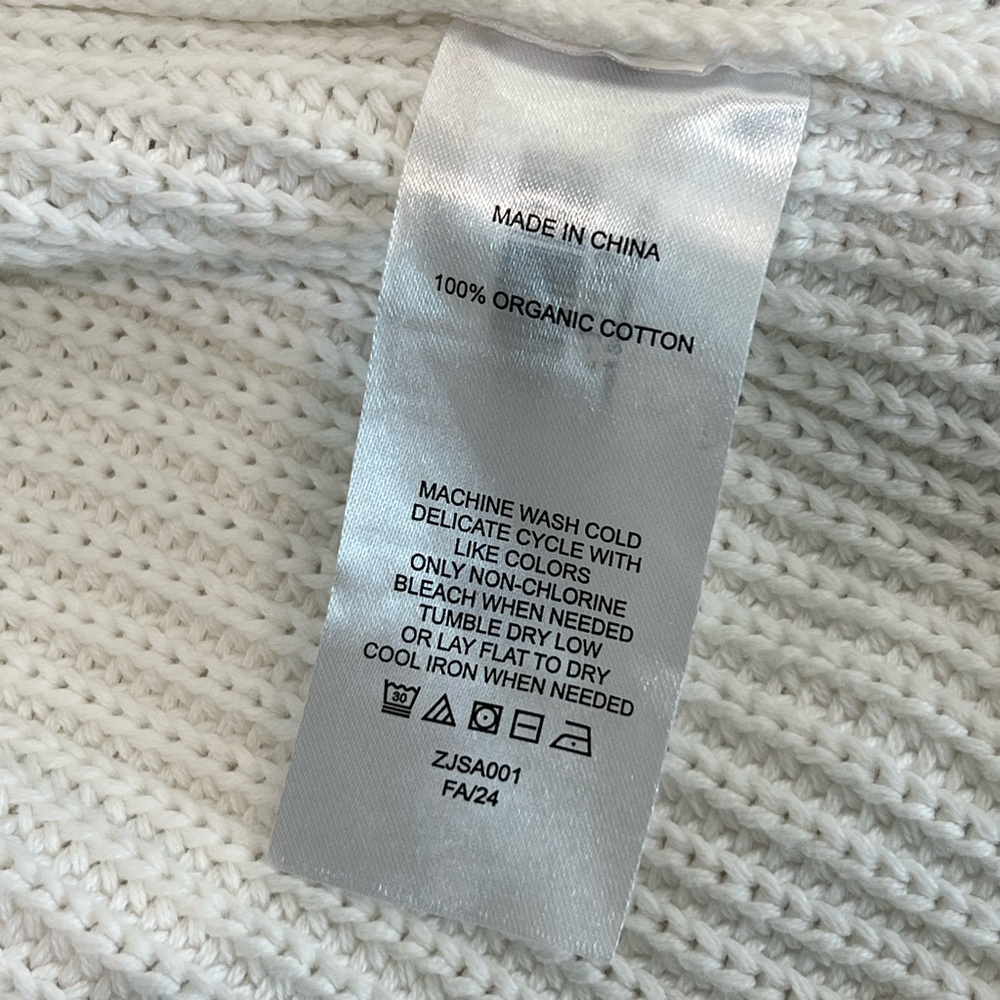 Quince 100% Organic Cotton Fisherman Boatneck Sweater Ivory XL - Picture 6 of 7